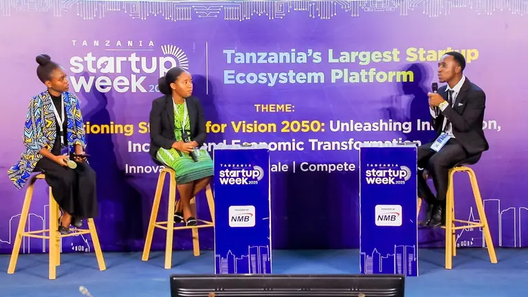 Michelle Mugo participating in a Tanzania Startup Week 2025 panel discussion